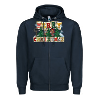 Navy merry christmas Zipper Hoodie - FaDigitalArtStudio