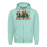 Seafoam merry christmas Zipper Hoodie - FaDigitalArtStudio
