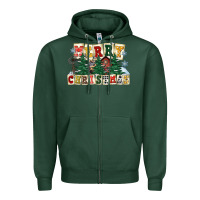 Sports Green merry christmas Zipper Hoodie - FaDigitalArtStudio