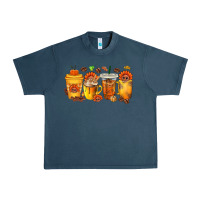 Midnight Navy Thanksgiving Coffee Cups Urban Heavy Tee - texasbilliewilder