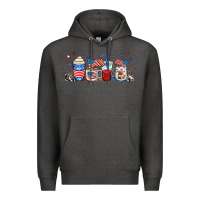 Charcoal Heather 4th of july coffe cups Premium Hoodie - RanaPortraitStore