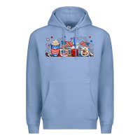 Colony Blue 4th of july coffe cups Premium Hoodie - RanaPortraitStore