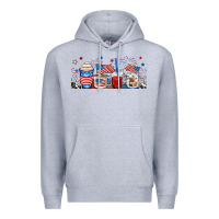 Heather Grey 4th of july coffe cups Premium Hoodie - RanaPortraitStore