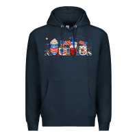 Navy 4th of july coffe cups Premium Hoodie - RanaPortraitStore