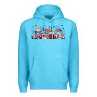 Ocean Blue 4th of july coffe cups Premium Hoodie - RanaPortraitStore