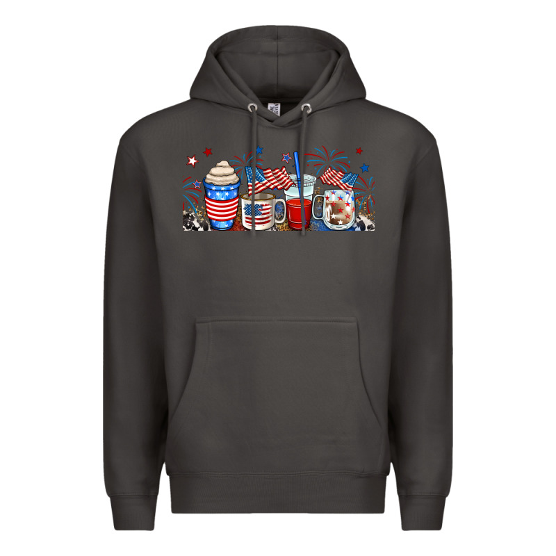 4th Of July Coffe Cups Premium Hoodie by RanaPortraitStore | Teevron