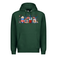 Sports Green 4th of july coffe cups Premium Hoodie - RanaPortraitStore