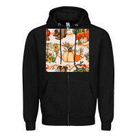 Black fall heifer seamless pattern Zipper Hoodie - BundleAndBundleShop