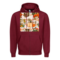 Burgundy fall heifer seamless pattern Zipper Hoodie - BundleAndBundleShop