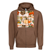 Chestnut fall heifer seamless pattern Zipper Hoodie - BundleAndBundleShop