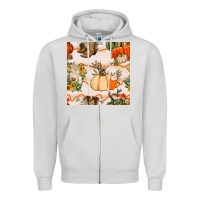 Dove Grey fall heifer seamless pattern Zipper Hoodie - BundleAndBundleShop