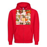 Red fall heifer seamless pattern Zipper Hoodie - BundleAndBundleShop