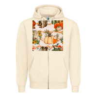 Sandshell fall heifer seamless pattern Zipper Hoodie - BundleAndBundleShop