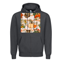 Smoke fall heifer seamless pattern Zipper Hoodie - BundleAndBundleShop