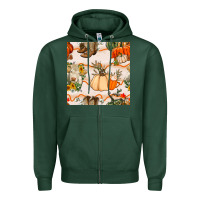 Sports Green fall heifer seamless pattern Zipper Hoodie - BundleAndBundleShop