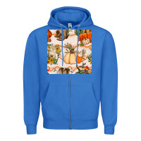 True Royal fall heifer seamless pattern Zipper Hoodie - BundleAndBundleShop