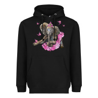 Black baby elephant with tutu Heavyweight Hoodie - LillyAllenDesigns