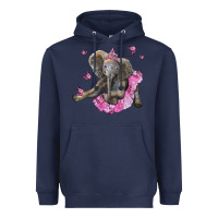 Navy baby elephant with tutu Heavyweight Hoodie - LillyAllenDesigns