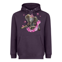 Plum baby elephant with tutu Heavyweight Hoodie - LillyAllenDesigns
