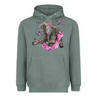 Sage baby elephant with tutu Heavyweight Hoodie - LillyAllenDesigns