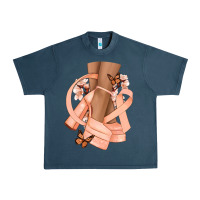 Midnight Navy Cancer diva peach ribbon Urban Heavy Tee - NancyCooperArtShop