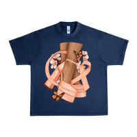 Navy Cancer diva peach ribbon Urban Heavy Tee - NancyCooperArtShop