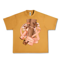 Peanut Butter Cancer diva peach ribbon Urban Heavy Tee - NancyCooperArtShop