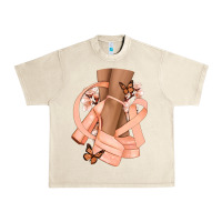 Sandshell Cancer diva peach ribbon Urban Heavy Tee - NancyCooperArtShop