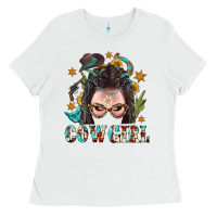 Western Cowgirl Braid Hair Ladies Tee | Teevron