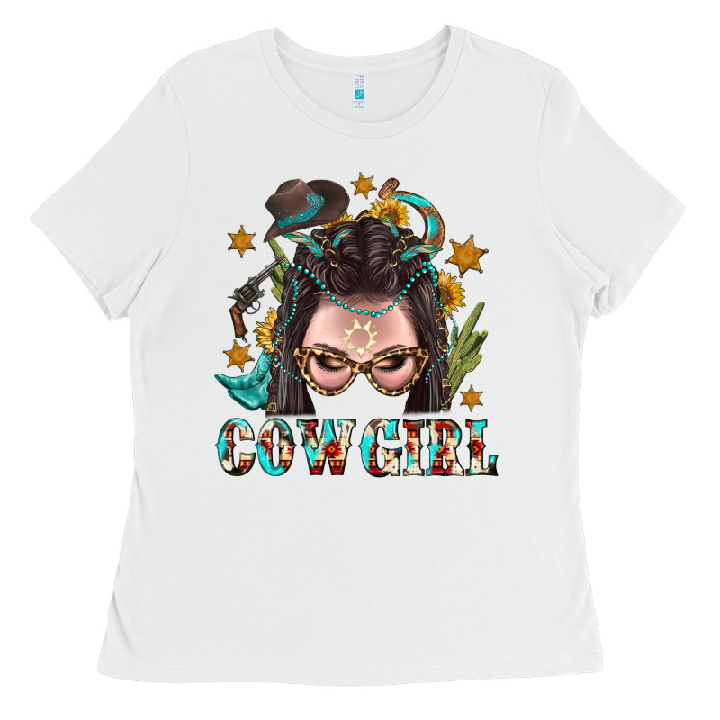 Western Cowgirl Braid Hair Ladies Tee by BundleAndBundleShop | Teevron
