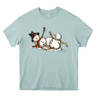 Arona snowman with wine Heavy Core Tee - MaliasSmallBusiness
