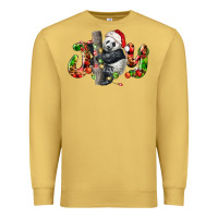 Antique Gold panda joy christmas Premium Sweatshirt - LillyAllenDesigns