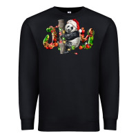 Black panda joy christmas Premium Sweatshirt - LillyAllenDesigns