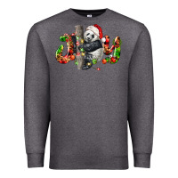 Charcoal Heather panda joy christmas Premium Sweatshirt - LillyAllenDesigns