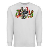 Dove Grey panda joy christmas Premium Sweatshirt - LillyAllenDesigns