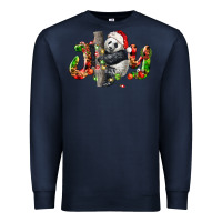 Navy panda joy christmas Premium Sweatshirt - LillyAllenDesigns