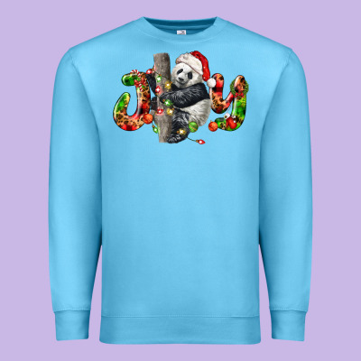 Panda Joy Christmas Premium Sweatshirt Designed By Lillyallendesigns