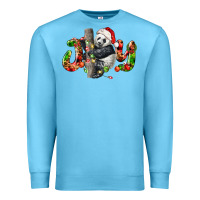 Ocean Blue panda joy christmas Premium Sweatshirt - LillyAllenDesigns