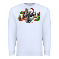 White panda joy christmas Premium Sweatshirt - LillyAllenDesigns