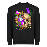 Black mardi gras skull Heavyweight Sweatshirt - FaDigitalArtStudio