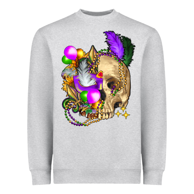 Mardi Gras Skull Heavyweight Sweatshirt by FaDigitalArtStudio | Teevron