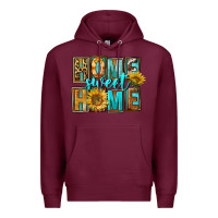 Burgundy Western Home Sweet Home Premium Hoodie - FaDigitalArtStudio