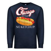 Navy chicago hot dog summer style 4th of july no ketchu Premium Sweatshirt - tuanDangUi