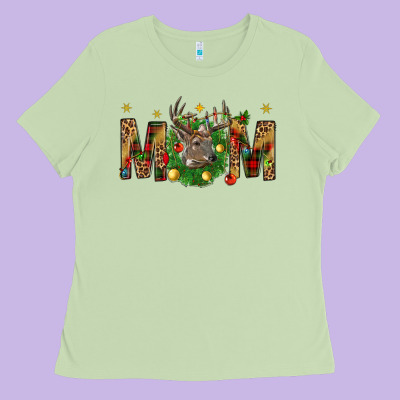 Western Mom With Reindeer Ladies Tee Designed By Bundleandbundleshop