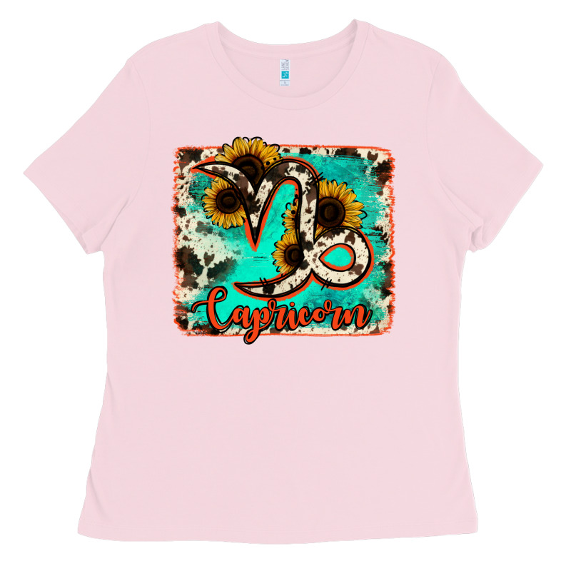 Capricorn Turquoise Cowhide Ladies Tee by RanaPortraitStore | Teevron