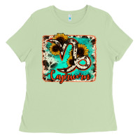 Matcha capricorn turquoise cowhide Ladies Tee - RanaPortraitStore