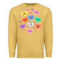Antique Gold womens valentine candy heart valentines day vneck Premium Sweatshirt - tuanDangUi