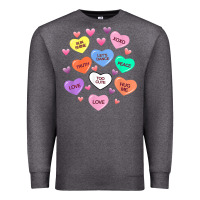 Charcoal Heather womens valentine candy heart valentines day vneck Premium Sweatshirt - tuanDangUi