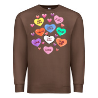 Womens Valentine Candy Heart Valentines Day Vneck Premium Sweatshirt | Teevron