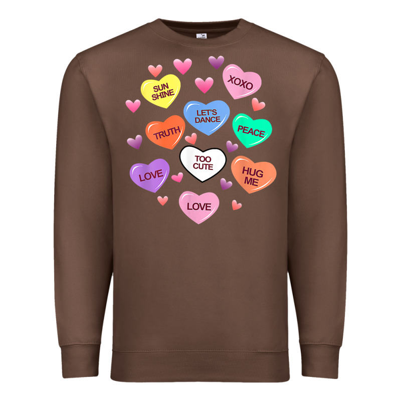 Womens Valentine Candy Heart Valentines Day Vneck Premium Sweatshirt by tuanDangUi | Teevron